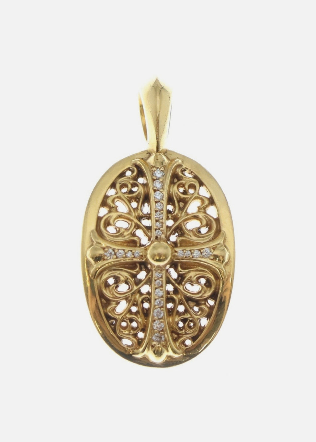 Chrome Hearts 22K OVAL classic Pave diamond gold necklace