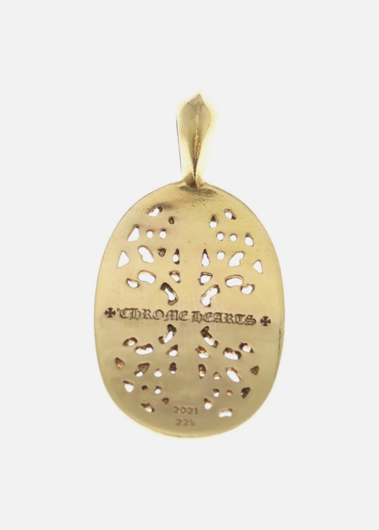 Chrome Hearts 22K OVAL classic Pave diamond gold necklace