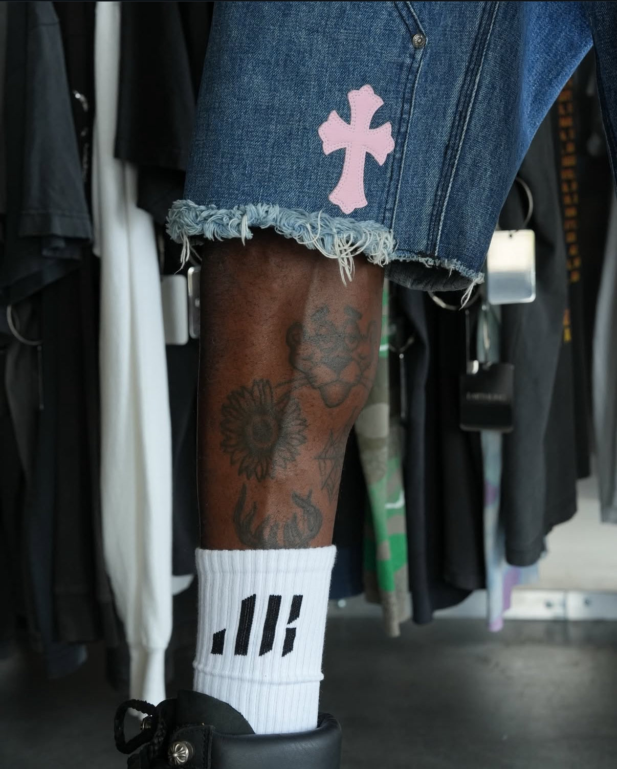 Chrome Hearts Pink Patch Turbo Diesel Shorts