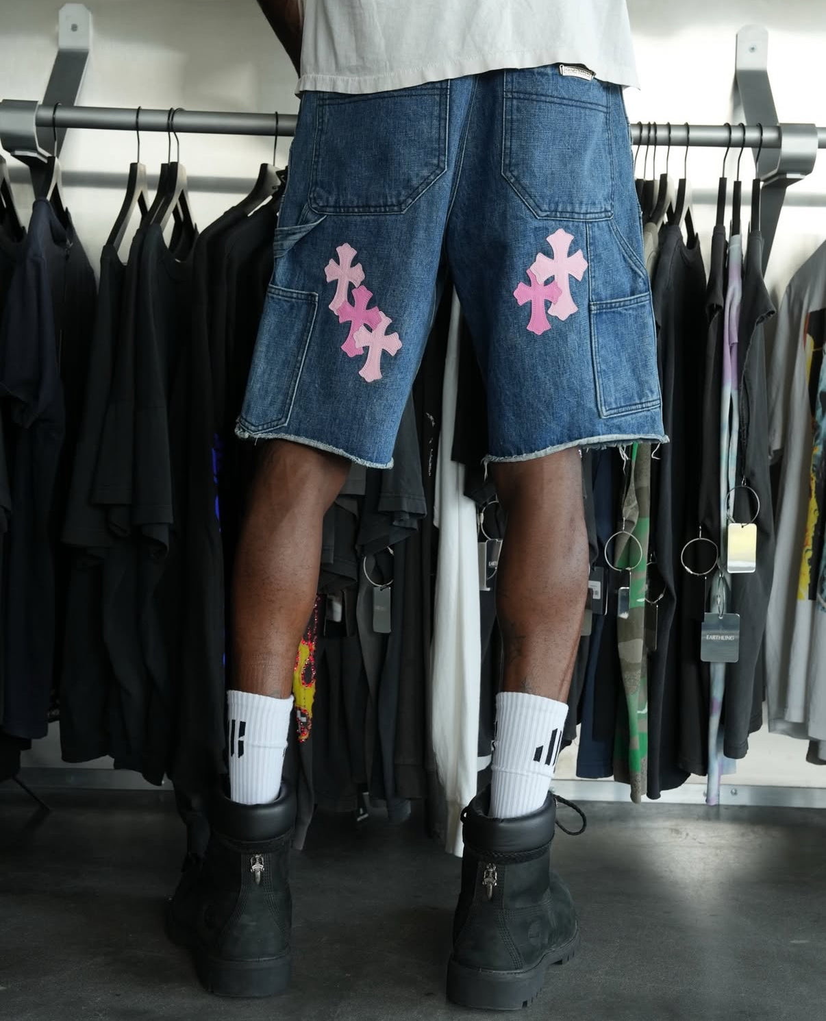 Chrome Hearts Pink Patch Turbo Diesel Shorts